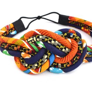 Product Image for  3 Strand Kente Print Headpiece | Orange Knotted Headband