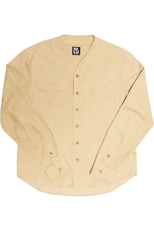 Product Image for  Herman V Neck Button Up Shirt: Beige