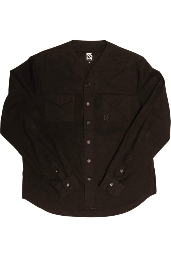 Product Image for  Herman V Neck Button Up Shirt: Black