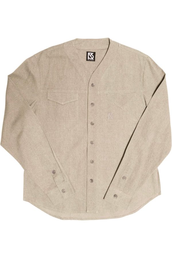 Product Image for  Herman V Neck Button Up Shirt: Gray