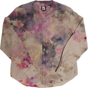 Product Image for  Herman V Neck Button Up Shirt: Gray Tie Dye