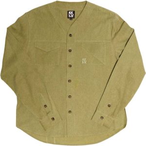 Product Image for  Herman V Neck Button Up Shirt: Olive