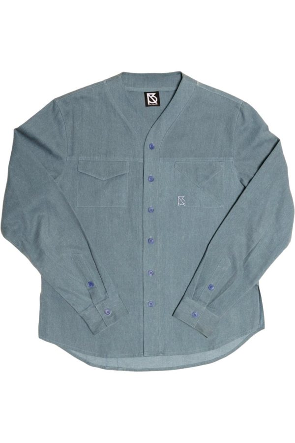 Product Image for  Herman V Neck Button Up Shirt: Royal Blue