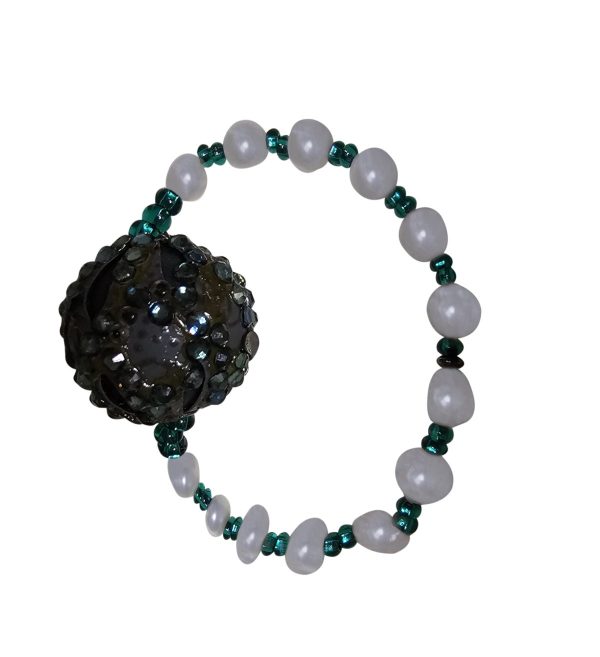 Product Image for  ELEGANT FRESH WATER PEARL BRACELET WITH CRYSTALIZED BALL FOCAL