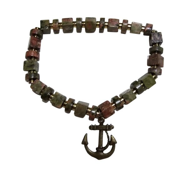 Product Image for  UNISEX UNAKITE BRACELET WITH ARMOR OF GOD FOCAL