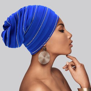Product Image for  BLUE BLING TURBAN HAT