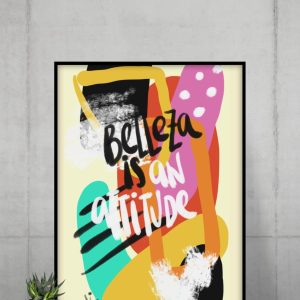 Product Image for  BELLEZA IS AN ATTITUDE POSTER