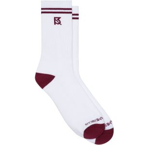 Product Image for  Logo Socks_2 Bar: White/Burgundy