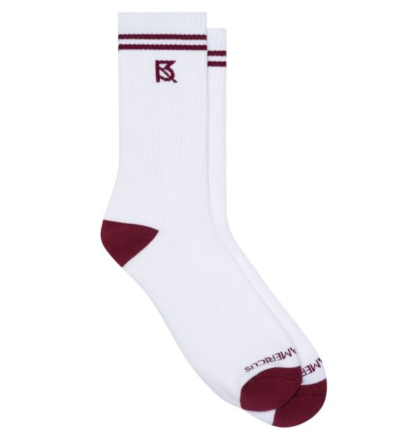 Product Image for  Logo Socks_2 Bar: White/Burgundy