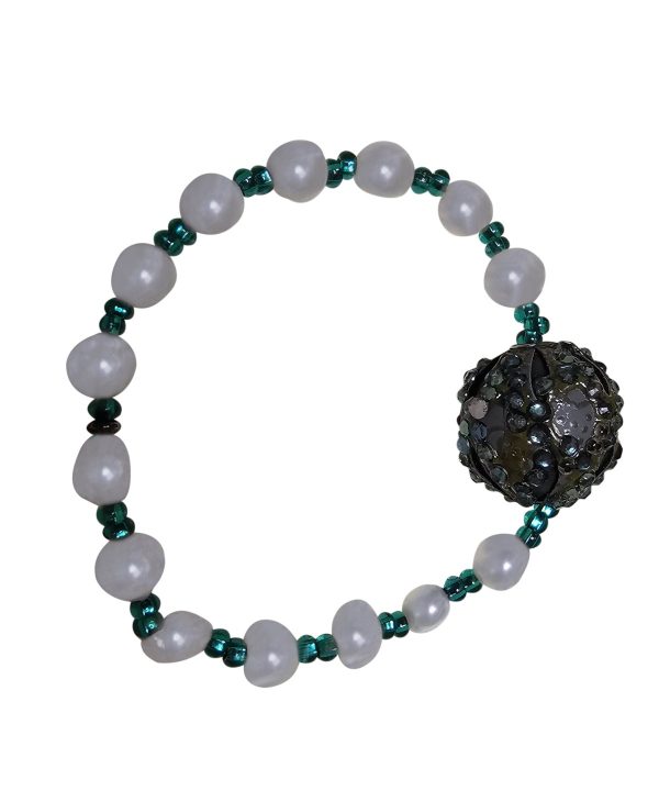 Product Image for  ELEGANT FRESH WATER PEARL BRACELET WITH CRYSTALIZED BALL FOCAL