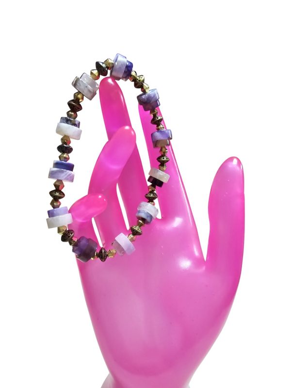 Product Image for  UNISEX BRACELET WITH AMETHYST RONDELLES & EXQUISITE FINDINGS