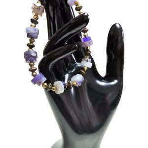 Product Image for  UNISEX BRACELET WITH AMETHYST RONDELLES & EXQUISITE FINDINGS