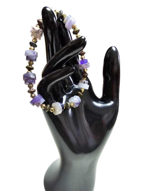 Product Image for  UNISEX BRACELET WITH AMETHYST RONDELLES & EXQUISITE FINDINGS