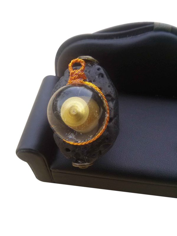 Product Image for  ADJUSTABLE SELF-DEFENSE RING WITH LAVA ROCK & DOME DESIGN