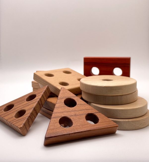 Product Image for  Geometric Stacker Montessori Wooden Stacker Toy