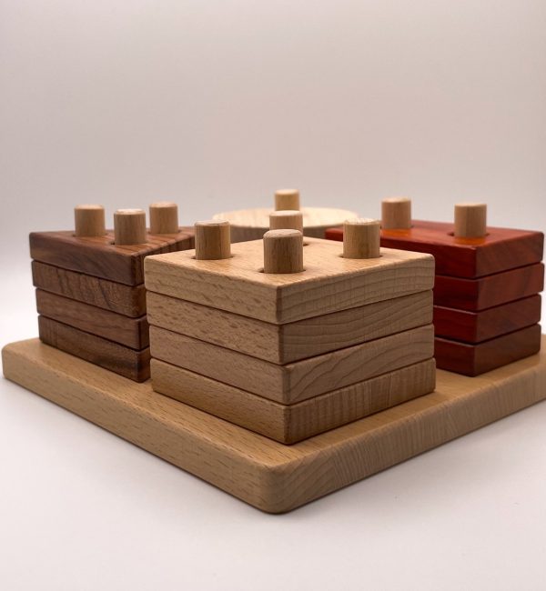 Product Image for  Geometric Stacker Montessori Wooden Stacker Toy