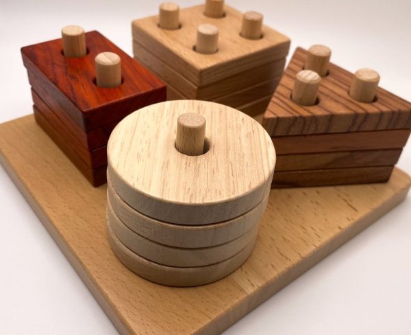 Product Image for  Geometric Stacker Montessori Wooden Stacker Toy