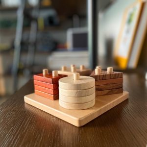 Product Image for  Geometric Stacker Montessori Wooden Stacker Toy