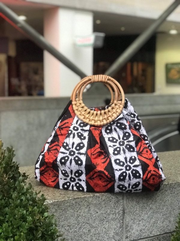 Product Image for  Prisca ‘Boho’ batik rattan African bag, patches bag, 100% cotton, African prints, patches  bag, batik prints