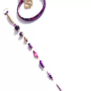 Product Image for  my pride and joy garnet, amethyst, brass gye nyame & wood earrings