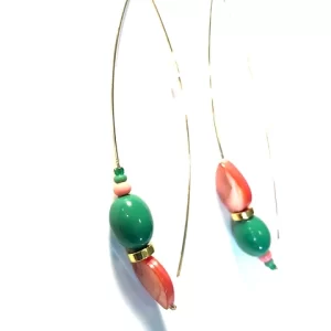 Product Image for  fancy flamingo pink mother with green earrings