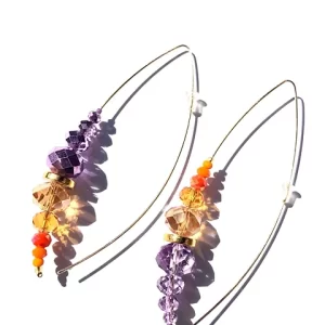 Product Image for  phoenix rising tangerine & lavender african back earrings