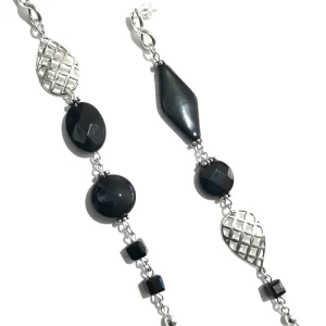 Product Image for  love you to infinity sterling silver & onyx earrings