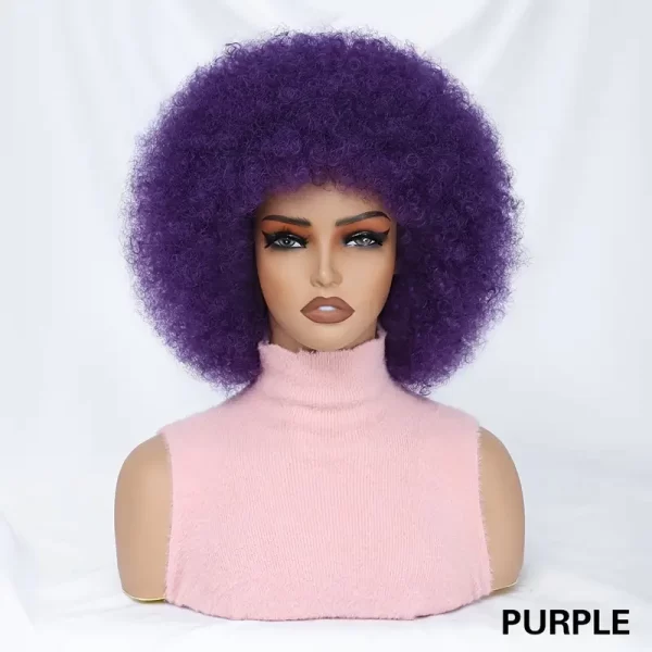 Product Image for  PURPLE AFRO WIG WITH BANGS