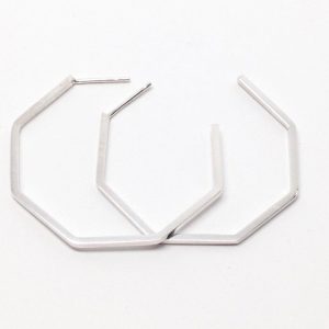 Product Image for  SILVER GEO HOOPS | LARGE