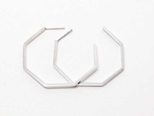 Product Image for  SILVER GEO HOOPS | LARGE