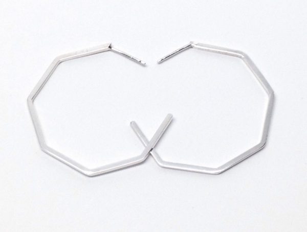 Product Image for  SILVER GEO HOOPS | LARGE