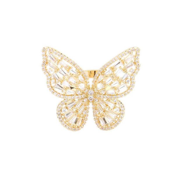 Product Image for  CZ Glass Stone Embellished Butterfly Ring