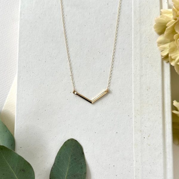 Product Image for  GOLD GEO V BAR NECKLACE