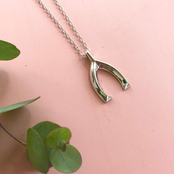 Product Image for  SILVER GEO WISHBONE PENDANT