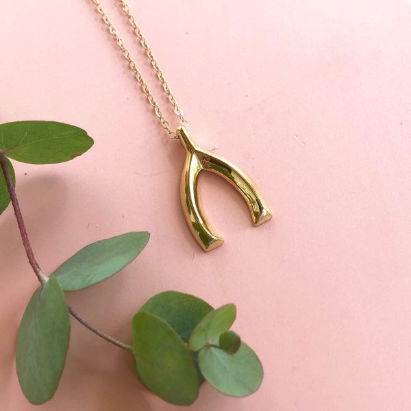 Product Image for  GOLD GEO WISHBONE PENDANT