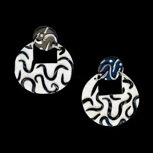 Product Image for  ‘Rhythm’ Doorknocker Earrings (Black/White)