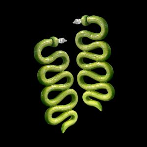 Product Image for  Slither Polymer Clay Earrings (Kiwi Green)