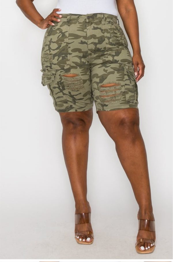 Product Image for  Distressed Camo Shorts