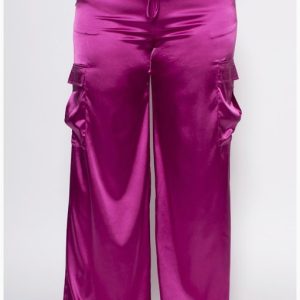 Product Image for  Radiant Rose Satin Cargo Pants