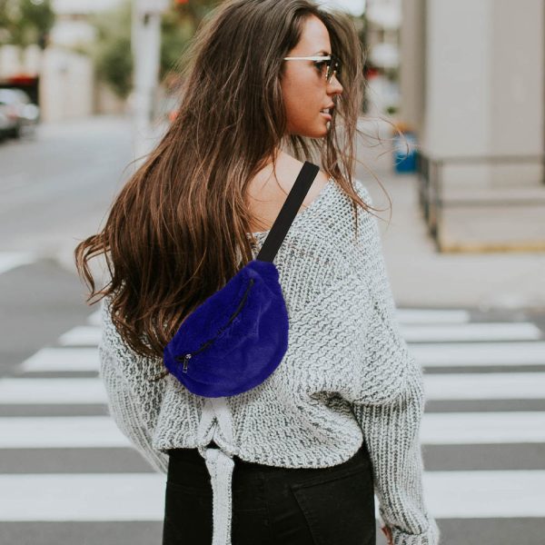 Product Image for  NAVY FAUX FUR FANNY PACK