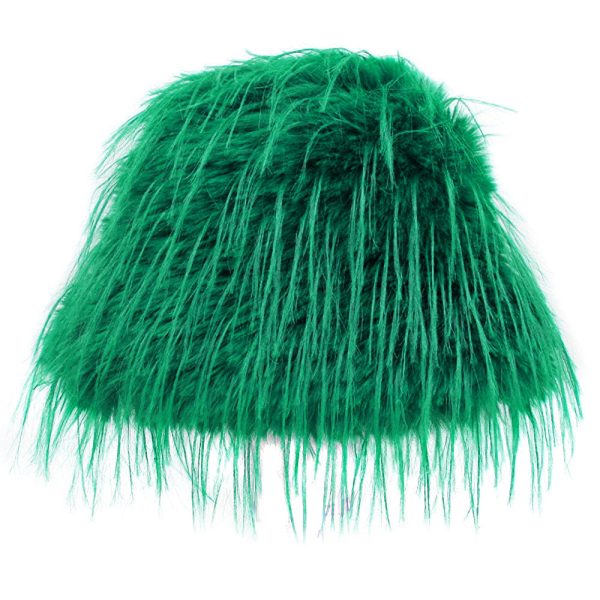 Product Image for  EXQUISITE GREEN FEATHER BUCKET HAT