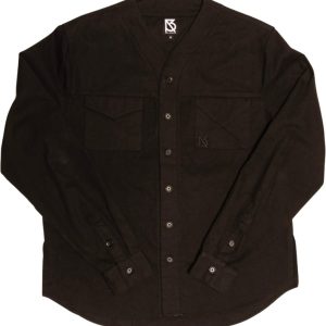 Product Image for  Herman V Neck Button Up Shirt: Black (RESTOCK PRE ORDER)