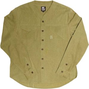 Product Image for  Herman V Neck Button Up Shirt: Olive (RESTOCK PRE ORDER)