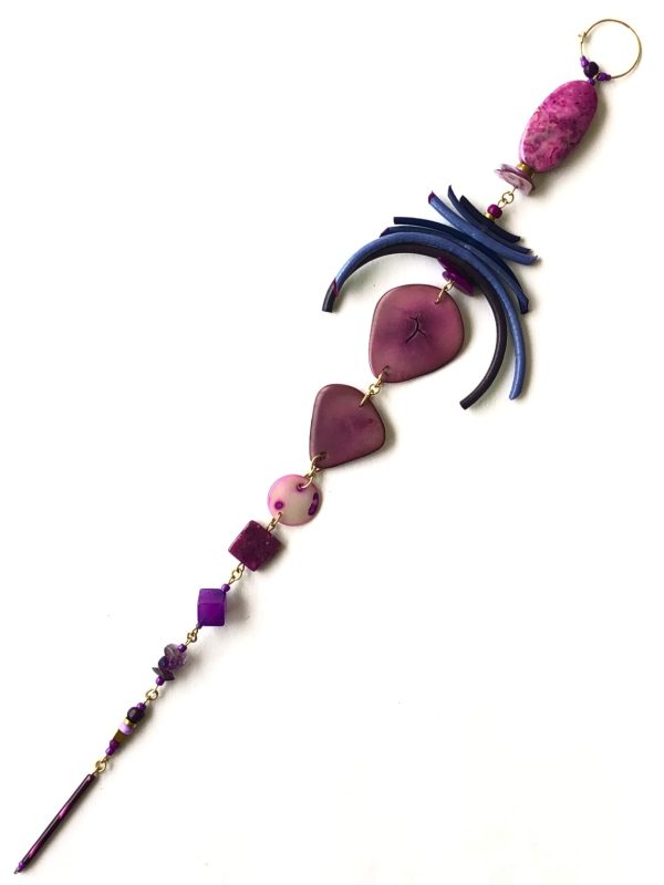 Product Image for  pure passion purple tagua nut & leather single tata tickler earring