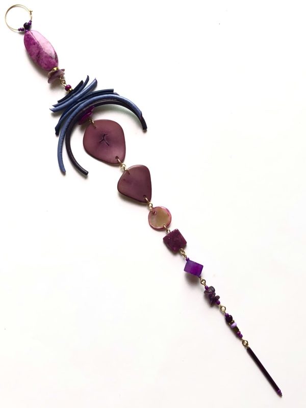 Product Image for  pure passion purple tagua nut & leather single tata tickler earring