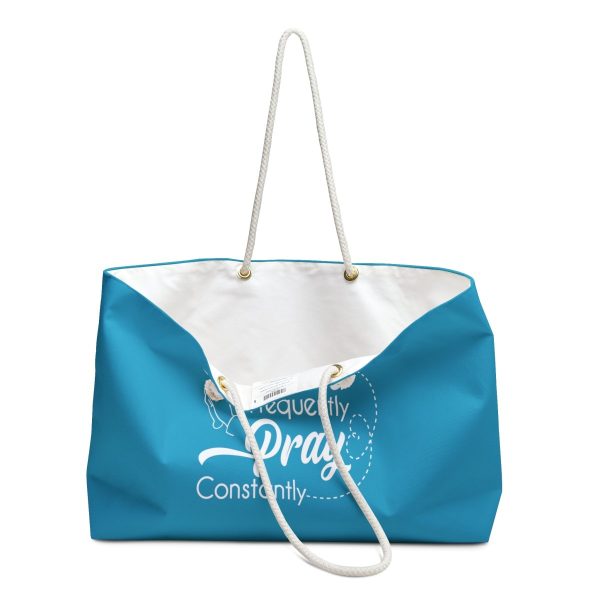 Product Image for  Travel and Pray Weekender Bag (Blue & White)