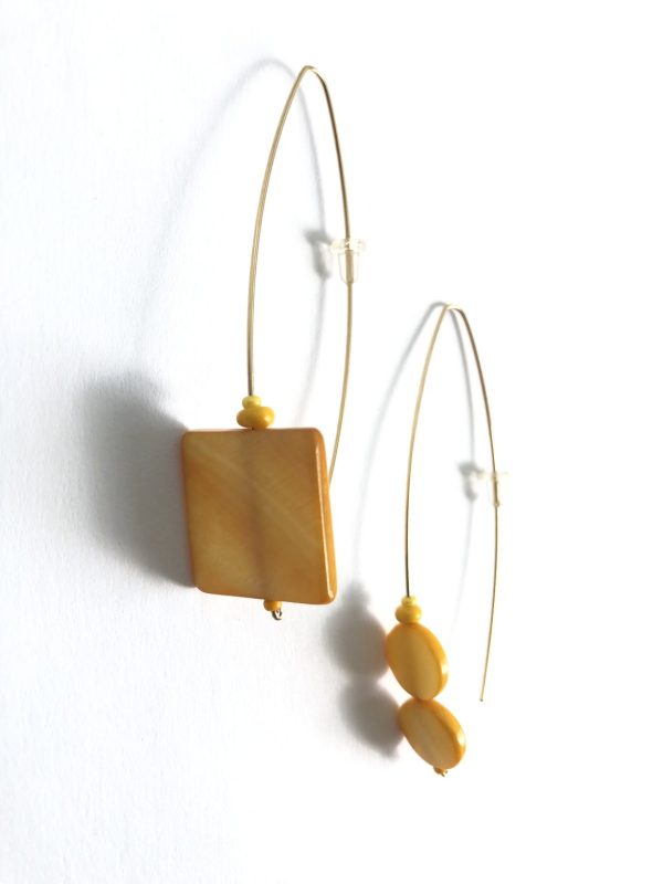 Product Image for  smile on my face yellow mother of pearl earrings