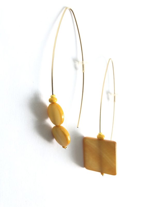 Product Image for  smile on my face yellow mother of pearl earrings