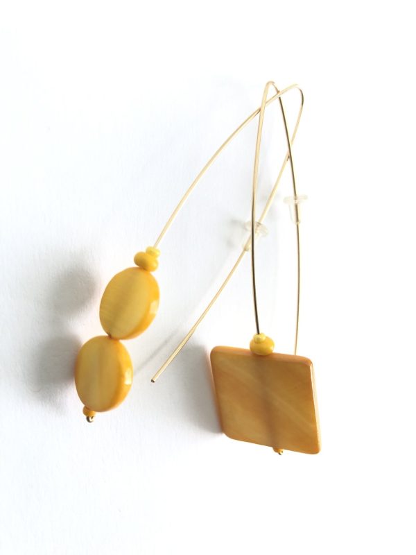 Product Image for  smile on my face yellow mother of pearl earrings