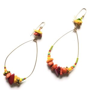 Product Image for  smiling all the time tagua nut & african trade bead loop earrings